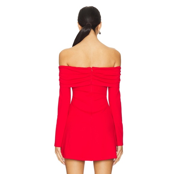 Off-Shoulder Red Mini Dress - Picture 2 of 5